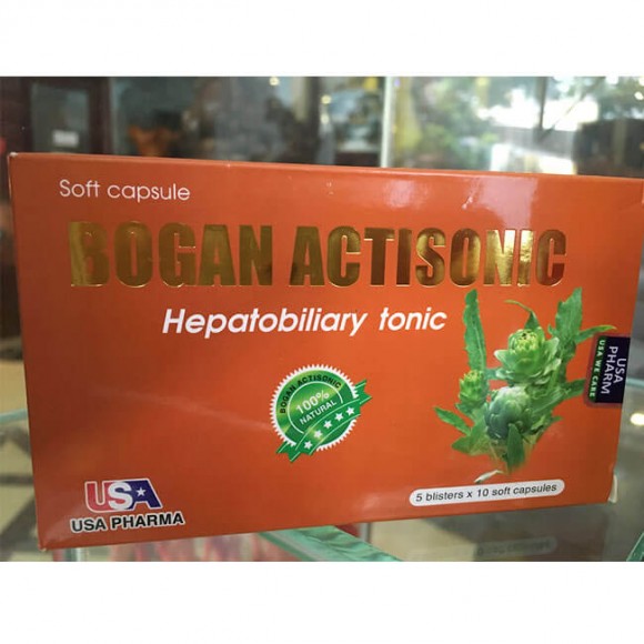 Эффективный препарат для лечения печени Bogan Actisonic, 50 капсул из Вьетнама