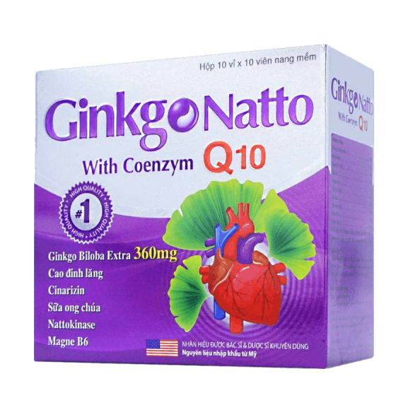 Препарат для улучшения мозговой деятельности и памяти Ginkgo Natto with Q10, 100 капсул из Вьетнама